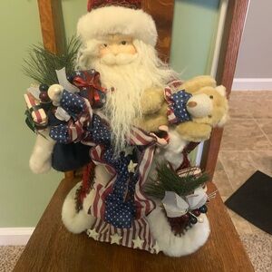 Patriotic Santa Claus Holiday Decoration